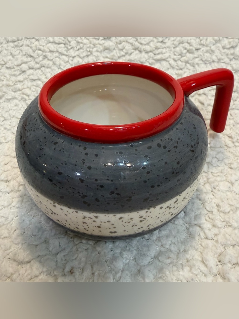 Main and Local Curling Rock Speckled Ceramic Coffee Mug Maple Leaf Canada